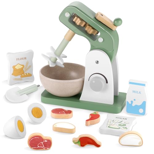 GAGAKU Holzspielzeug Mixer Spielküche Zubehör Pretend Play Food Sets für Kinder von GAGAKU