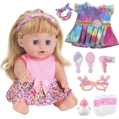 GAGAKU Puppe mit Haaren, 30cm Baby Puppe für Kinder ab 1 2 3 4 5 6 Jahre, Baby Puppen mit Langen Haaren zum Kämmen, Spielzeug Puppe mit Puppen Zubehör GAGAKU Puppe mit Haaren, 30cm Baby Puppe für Kinder ab 1 2 3 4 5 6 Jahre, Baby Puppen mit Langen Haaren zum Kämmen, Spielzeug Puppe mit Puppen Zubehör von GAGAKU
