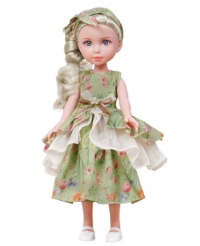 GAGAKU 36cm Baby Puppe mit Langen Haaren zum Kämmen | Lernspielzeug für Mädchen ab 2 Jahren | Grün Kleid mit Blumenmuster GAGAKU 36cm Baby Puppe mit Langen Haaren zum Kämmen | Lernspielzeug für Mädchen ab 2 Jahren | Grün Kleid mit Blumenmuster von GAGAKU
