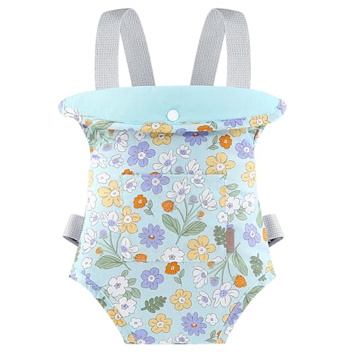 GAGAKU Puppentrage Puppen Bauchtrage Puppen Tragesitz Puppenzubehör mit Verstellbaren Trägern, Grün - Blumen GAGAKU Puppentrage Puppen Bauchtrage Puppen Tragesitz Puppenzubehör mit Verstellbaren Trägern, Grün - Blumen von GAGAKU