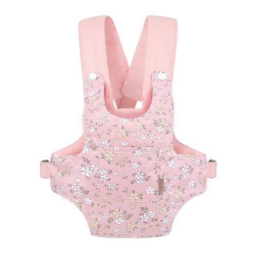 GAGAKU Puppentrage Puppenzubehör Babytrage für Puppen Bauchtrage mit verstellbaren Trägern Kinder Puppen Trage Spielzeug Puppenzubehör - Rosa (Birnenblüte) von GAGAKU