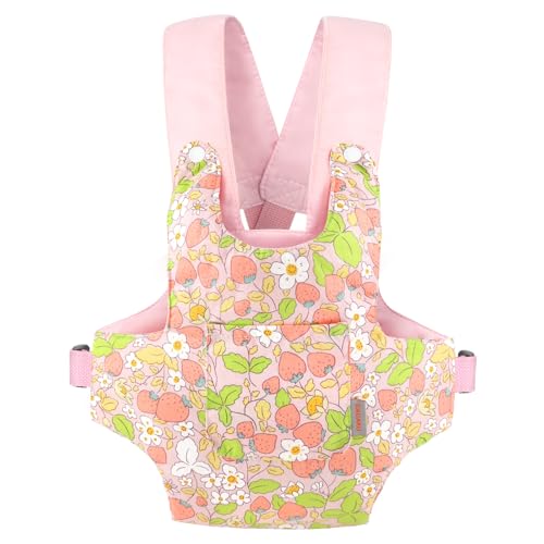 GAGAKU Puppentrage ab 3 Jahre Bauchtrage Babypuppen Zubehör Schultergurte Babytrage Puppe Kleinkind Puppentragetasche Stofftiertrage Kuscheltierträger - Rosa - Erdbeere GAGAKU Puppentrage ab 3 Jahre Bauchtrage Babypuppen Zubehör Schultergurte Babytrage Puppe Kleinkind Puppentragetasche Stofftiertrage Kuscheltierträger - Rosa - Erdbeere von GAGAKU