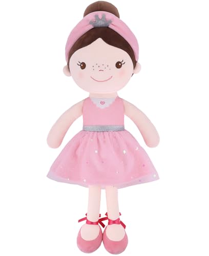 GAGAKU Weiche Stoffpuppe 40cm Schutzengel Puppen, Taufgeschenk für Baby Mädchen Kuscheltier Glücksbringer für Kinder im Alter von 3-5 Jahren - Ballerina-Mädchen von GAGAKU