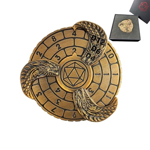 GAINFI Fidget Dice, Metall D&D Fidget Spinner Würfel, Dungeons and Dragons mechanischer Würfelspinner, Fidget Gyro Würfel/ D4, D6, D8, D10, D12, D% Alles in einem Würfel von GAINFI