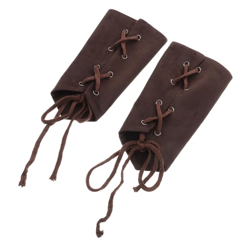 GALPADA 1 Paar Bayerischer Handschutz Piratenstiefelüberzüge Für Damen Armschutz Renaissance-handgelenkmanschetten Piraten-stiefelabdeckungen Armschienen Armschützer Polyester Brown von GALPADA