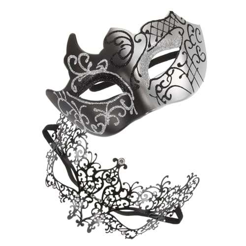 GALPADA 1 Paar Paar-Masken-Set halloween heeloween Fasching Verkleidung sausageparty masks halbe Gesichtsmaske dekorative Maske Kostüm-Party-Maske Cosplay-Maske Maske für Kostümparty Eisen von GALPADA