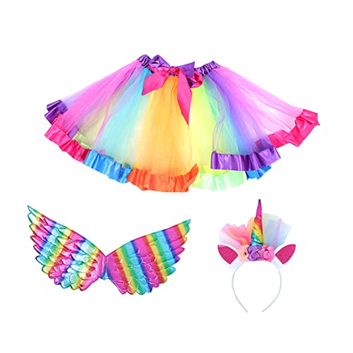 GALPADA 1 Satz Ballettröckchen Digitaler Zirkus Feenkostüm Für Mädchen Feenflügel Faltenrock Ballettröcke Für Mädchen Hexenkostüm Hochzeitskleid Kinderparty-kleidungsset Polyester von GALPADA