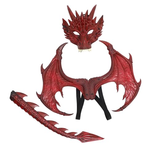 GALPADA 1 Satz Drachenflügel Kleidung Für Rollenspiele Drachenmaske Und Flügel Drachen-cosplay-flügel Tierisches Spielzeug Drachenschwanz Jungen Performance-kleidung Kind Halloween von GALPADA