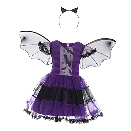 GALPADA 1 Satz Halloween-Kleider halloween costume halloween kleidung Maskeradekostüm Halloween-Outfits für Kleinkinder Cosplay-Anzug für Kinder Halloween-Kostüm für Mädchen Stoff Violett von GALPADA