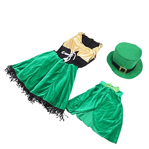 GALPADA 1 Satz Irisches Dirndl Kleidungsstück Für Bühnenauftritte Für Damenkleid Grünes Outfit St. Patricks-day-kleid Grünes Formelles Kleid St. Patricks-day-cosplay-kleid Polyester Green von GALPADA