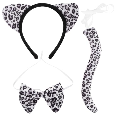 GALPADA 1 Satz Leopardenohren Stirnband Leopard Fliege Tier Cosplay Kostüm Kit von GALPADA