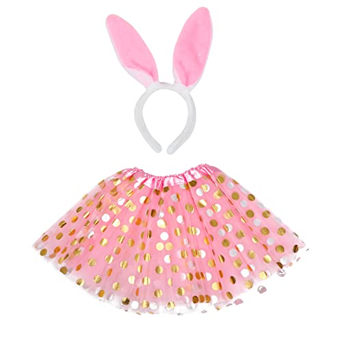 GALPADA 1 Satz Osteranzug Ballett-Blasenröcke Mädchen Tutu- Halloweenkostüm tierisches Partykostüm stirnband kinderkleider Parteiuniform Ostern-Cosplay-Uniform Acetat Rosa von GALPADA