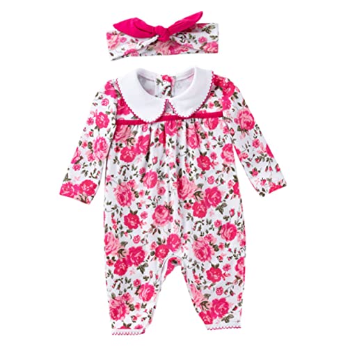 GALPADA 1 Satz Overall Mit Langen Ärmeln Neugeborener Overall Neugeborene Kleidung -haarbänder Für Mädchen Kleidung Für Neugeborene Mädchen Babykostüm -outfits Babybodys Baumwolle von GALPADA