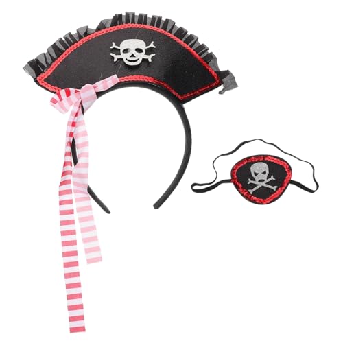 GALPADA 1 Satz Piratenhaar - Requisiten Perücke Piraten - Handhaken halloween haarschmuck piraten kopfbedeckung Piratenkleid Halloween - Piratenkostüme Filzstoff Stripe von GALPADA