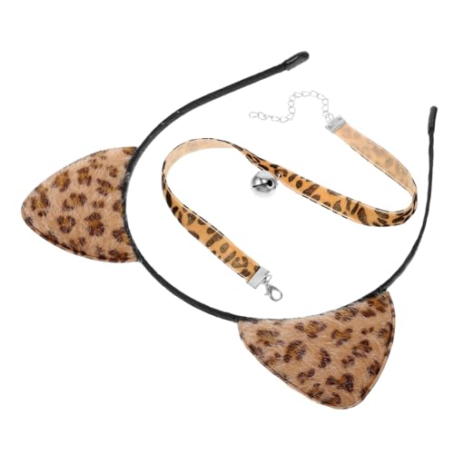 GALPADA 1 Satz Stirnband mit Katzenohren Party-Haarreifen Ohrstirnbänder für Frauen Stirnbänder mit Katzenohren Katzen-Cosplay-Haardekore Cosplay-Versorgung Party-Kopfschmuck Stoff Leopard von GALPADA