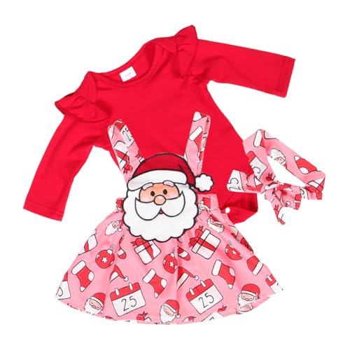 GALPADA 1 Satz Weihnachtsanzug Winteroutfit Für Kleinkinder Herbstrock Für Kleinkinder Anziehen Des Babymädchens Herbstoutfit Für Babymädchen Strapsrock Mädchen Kostüm Rot Baumwolle von GALPADA