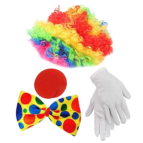 GALPADA 1 Satz clown verkleiden perücken halloween costume clownnase toupet wendstay perücke Clown-Cosplay-Zubehör Clown-Dekore Clown-Zubehör Requisite für Dekor Clown-Handschuhe Plüsch von GALPADA