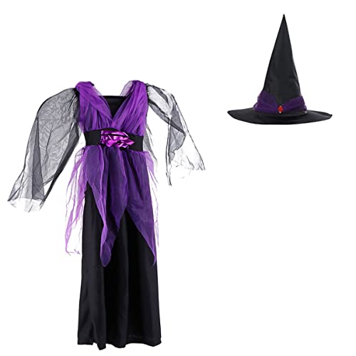 GALPADA 1 Set Hexenkostüm Halloween Halloween Cosplay Kostüm Kinderkleidung Halloween Kostüm Halloween Party Dress Up Outfit Kleinkind Hüte Kostüme Baumwolle von GALPADA