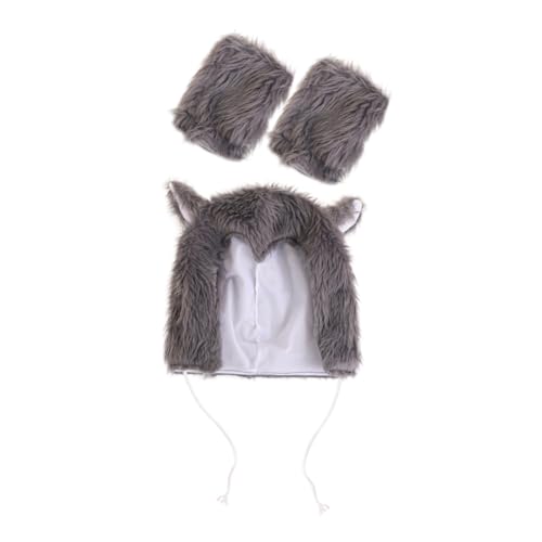 GALPADA 1 Set Plüsch Wolfshut Wolfshut Foto Requisite Wolfsfuchs Kostüm Wolfshut Und Handschuhe Maskerade Wolfshut Wolfskostüm Erwachsener Wolfshut Für Frauen Werwolf Kostüm von GALPADA