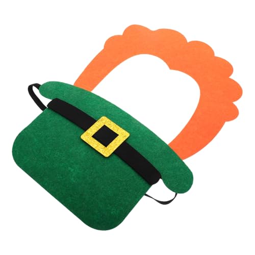 GALPADA 1 Set St Patricks Day Novelty Hut Mit Langen Falschen Bart Und Grünen Top Hut Aufklebern Für St Patrick's Day Party Bevorzugt Supplies Outfits Accessoires von GALPADA