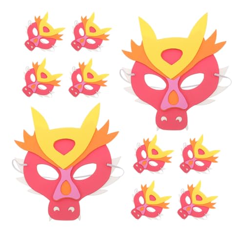 GALPADA 10 Stück Kinder-Maske „Jahr Des Drachen“ Zum Dekorieren Maskerade-Maske Party-Maske Cosplay-Maske Für Kinder Masken-Requisite Für Kinder Tiermasken-Requisiten Lustige Maske von GALPADA