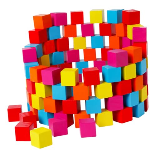GALPADA 100 Stück Teiliges Farbenfrohes Holzbauklötze Bunte Lernwürfel Pädagogisches zur Motorischer Fähigkeiten und Farberkennung GALPADA 100 Stück Teiliges Farbenfrohes Holzbauklötze Bunte Lernwürfel Pädagogisches zur Motorischer Fähigkeiten und Farberkennung von GALPADA