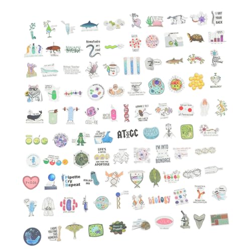 GALPADA 100 Stück Teiliges Wissenschaftliche Aufkleber Biologie Chemie Labor Dekorationssticker Für Laptop Wasserflasche Koffer Vielseitig Einsetzbar Für Klassenzimmer Und Gepäck GALPADA 100 Stück Teiliges Wissenschaftliche Aufkleber Biologie Chemie Labor Dekorationssticker Für Laptop Wasserflasche Koffer Vielseitig Einsetzbar Für Klassenzimmer Und Gepäck von GALPADA