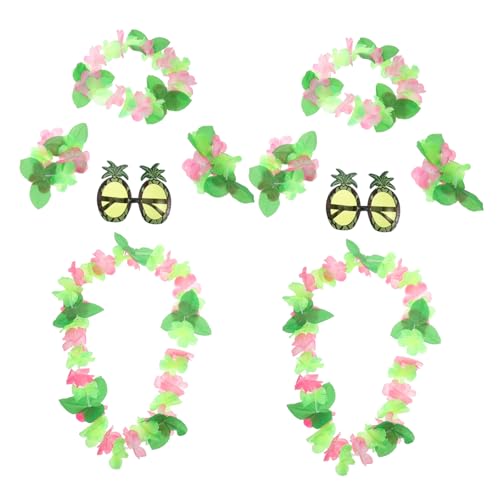 GALPADA 10st Urlaubsoutfit Hawaii Kostüm Frauen Ananas Sonnenbrille Hawaii-partybevorzugung Hawaiianische Blumenkette Strandparty-dekorationen Ananas-dekorationen Ananas-party Tuch von GALPADA