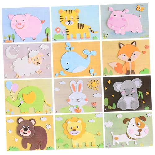 GALPADA 12 Blatt Teiliges Tierpuzzle mit Wiederverwendbaren Sticker Aufklebern Eva Bastelspielzeug und Kognitiven Fähigkeiten DIY Tier Matching Spiel für Jungen und Mädchen GALPADA 12 Blatt Teiliges Tierpuzzle mit Wiederverwendbaren Sticker Aufklebern Eva Bastelspielzeug und Kognitiven Fähigkeiten DIY Tier Matching Spiel für Jungen und Mädchen von GALPADA