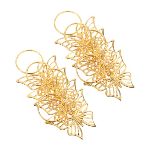 GALPADA 12 Pcs Schmetterling Zopf Charms Haar Manschetten Ringe Schmetterling Clip Schmuck für Frauen Zubehör von GALPADA