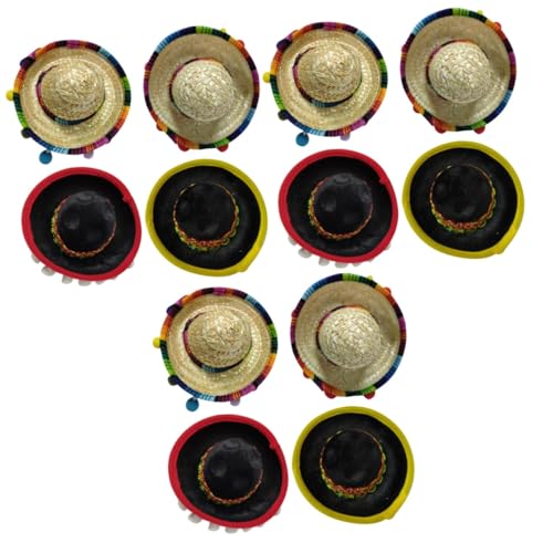 GALPADA 12 Stk Mexikanischer Hut-stirnband Mexikanisches Sombrero-stirnband Fiesta-partyhüte Mexikanischer Sombrero Mini-hut Sombrero-stirnband Aus Stroh Sombrero-mütze Für Kinder Bambus von GALPADA