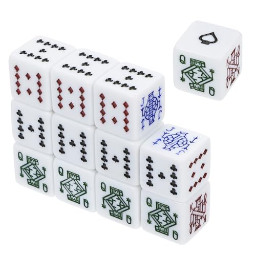 GALPADA 12 Stück Teiliges Pokerwürfel Set Weiße Acrylwürfel Robust Tragbar Partyspiel Zubehör für Kartenspiele und Brettspiele Leicht und Langlebig für Unterwegs und Gesellige Runden GALPADA 12 Stück Teiliges Pokerwürfel Set Weiße Acrylwürfel Robust Tragbar Partyspiel Zubehör für Kartenspiele und Brettspiele Leicht und Langlebig für Unterwegs und Gesellige Runden von GALPADA