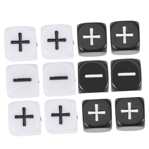 GALPADA 12 Stück Teiliges Würfelspiel Minus Pluszeichen Große Acrylwürfel in Schwarz und Weiß Langlebig Lesbar für Party Brettspiele und Geeignet GALPADA 12 Stück Teiliges Würfelspiel Minus Pluszeichen Große Acrylwürfel in Schwarz und Weiß Langlebig Lesbar für Party Brettspiele und Geeignet von GALPADA