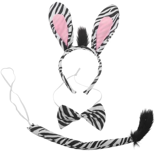 GALPADA 1Set Zebra Kostüm Set mit dekorativem Haarreif, Fliege und Schwanz für Halloween Geburtstagsfeiern und Themenveranstaltungen Lustiges Tierohren Zubehör für Erwachsene GALPADA 1Set Zebra Kostüm Set mit dekorativem Haarreif, Fliege und Schwanz für Halloween Geburtstagsfeiern und Themenveranstaltungen Lustiges Tierohren Zubehör für Erwachsene von GALPADA