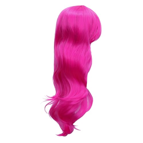 GALPADA 1Stk Frauen Perücke echthaarperücke pink Wig pink perücke Menschliches Haar Perücke Bühnenperformance Perücke Cosplay Wig perücken Cosplay-Perücke Hochtemperaturfaserperücke Rosy von GALPADA