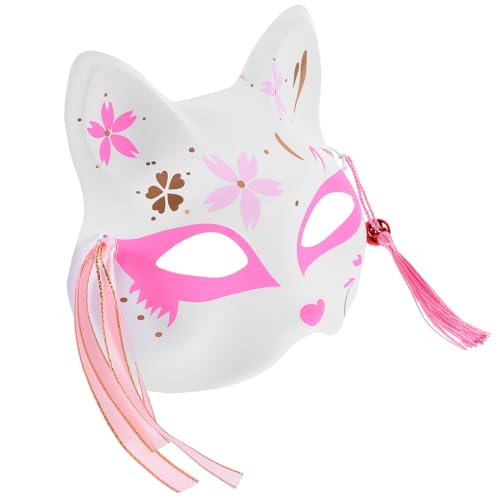 GALPADA 1stk Fuchs Maske Mit Halbem Gesicht Kostüm Halloween-dekorationsmasken Maskerade Masken Verkleiden Partyzubehör Lustiges Tier Party-auftritt Masken Für Halloween-party Rosa Papier von GALPADA