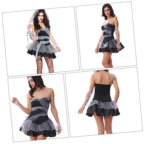 GALPADA 1stk Halloween-kleid Spukende Dame Kostüm Für Damen Brautkleid Halloween-brautkostüm Halloween-kostüm Kostüme Für Erwachsene Frauen-hexen-outfit Vampir-kostüm Polyester Black von GALPADA