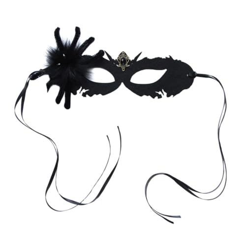 GALPADA 1stk Spinnen-halbgesichtsmaske Abschlussball Requisiten Karneval-cosplay-masken Vintage-masken Horror-maskerade-maske Halloween-dekor Halloween-spinne Partymaske Plüschstreifen von GALPADA