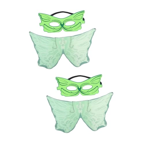 GALPADA 2 Sets Schmetterlingsflügel Umhang Flügel Verkleidung Cosplay Schmetterlingsflügel Mädchenkleidung Schmetterlingsflügel Feenschal Maske Für Kinder Mädchen Feenflügel von GALPADA