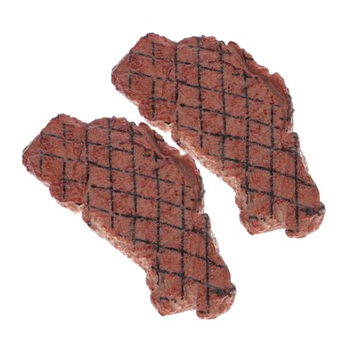 GALPADA 2 Stück Dekoratives Fake Steak Modell aus Kunststoff Realistische Simulation Braunes Steak Prop für Grillfans Partydekoration Fotorequisite und Lehrzwecke GALPADA 2 Stück Dekoratives Fake Steak Modell aus Kunststoff Realistische Simulation Braunes Steak Prop für Grillfans Partydekoration Fotorequisite und Lehrzwecke von GALPADA