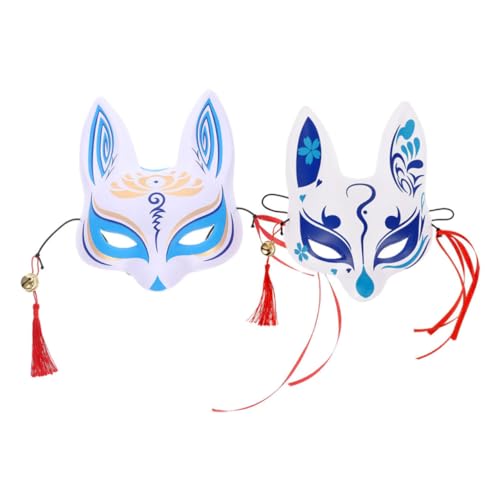 GALPADA 2 Stück Japanische Fuchsdämonenmaske Japanische Fuchsmaske Fuchsmaske Für Frauen Fuchsmaskenmaske Maske Im Japanischen Stil Fuchsmaske Cosplay Halloween Fuchsmaske Pvc von GALPADA