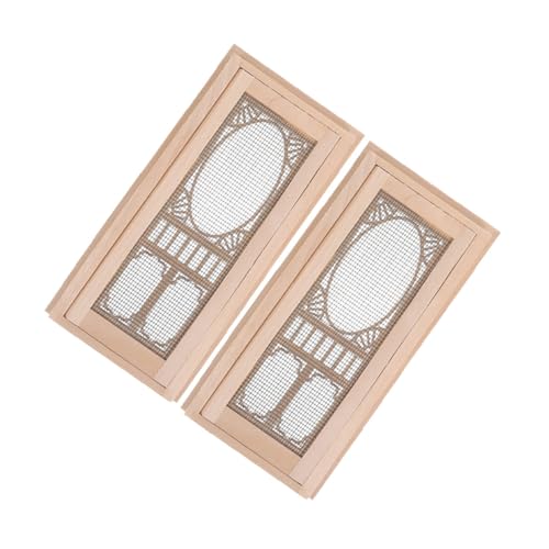 GALPADA 2 Stück Maßstab Detaillierte Holz Fliegengittertüren Einfach zu Montierende Mini Puppenmöbel für DIY Dekoration GALPADA 2 Stück Maßstab Detaillierte Holz Fliegengittertüren Einfach zu Montierende Mini Puppenmöbel für DIY Dekoration von GALPADA
