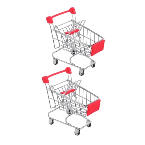 GALPADA 2 Stück Miniatur Einkaufswagen Rot Kleine Schreibtisch Organizer Aufbewahrungskorb für Büro Schlafzimmer Küche GALPADA 2 Stück Miniatur Einkaufswagen Rot Kleine Schreibtisch Organizer Aufbewahrungskorb für Büro Schlafzimmer Küche von GALPADA