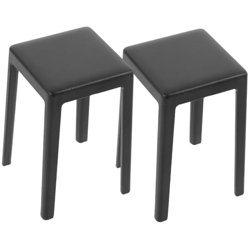 GALPADA 2 Stück Miniatur Puppenhaus Hocker Kunststoff Miniaturmöbel Zubehör Schwarze Miniaturhocker für Puppenhaus Dekoration Geschenkidee GALPADA 2 Stück Miniatur Puppenhaus Hocker Kunststoff Miniaturmöbel Zubehör Schwarze Miniaturhocker für Puppenhaus Dekoration Geschenkidee von GALPADA