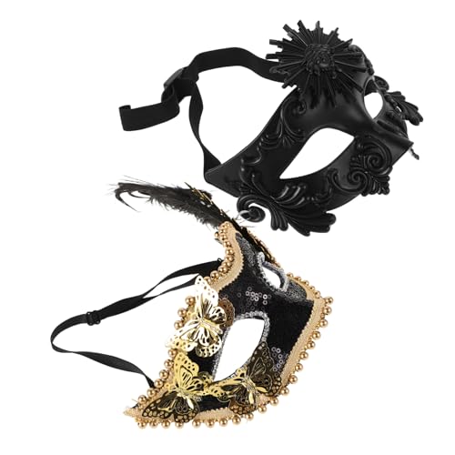 GALPADA 2 Stück Retro Roman Maske Karneval-dekorationen Karnevalsmaske Für Damen Frauenmaske Festliche Dekorative Masken Faschingskostüm Maske Mardi Gras Herrenkostüm Plastik Black von GALPADA