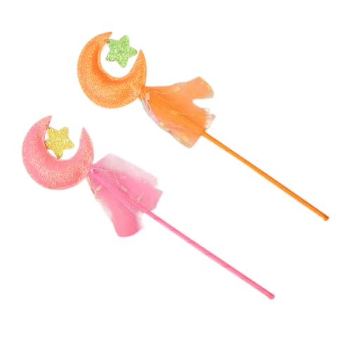 GALPADA 2 Stück Teiliges Feenstab mit Mond und Sternform Glitzernder Zauberstab in Orange und Netzbesetzter Leuchtender Performance Stab für Bühnenauftritte und Partyspaß GALPADA 2 Stück Teiliges Feenstab mit Mond und Sternform Glitzernder Zauberstab in Orange und Netzbesetzter Leuchtender Performance Stab für Bühnenauftritte und Partyspaß von GALPADA