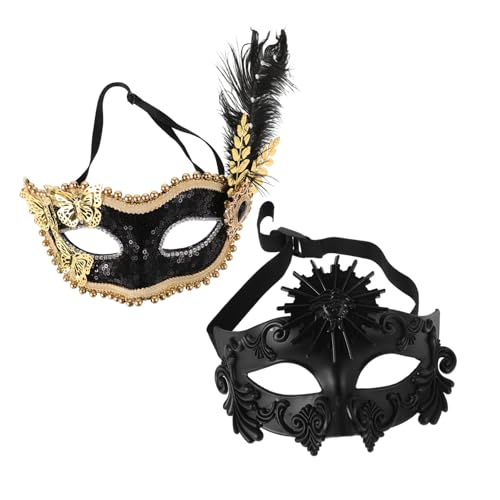 GALPADA 2 Stück Venezianische Masken Für Frauen Vintage Und Antike Masken Abend Und Abschlussballmaske Für Abschlussball Und Karnevalsparty Abschlussballkostüm von GALPADA