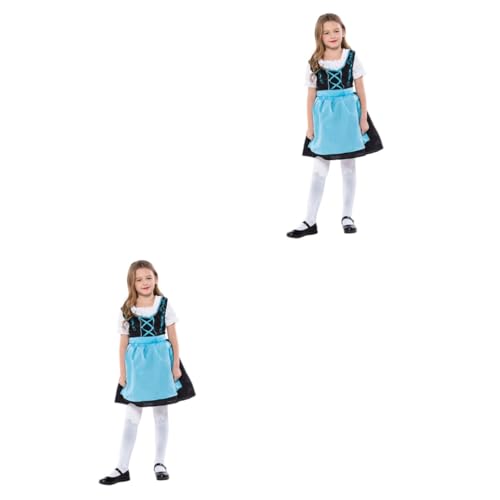 GALPADA 2 Teiliges Cosplay Kostüm Für Kinder Mädchen Kleider Kleid Für Mädchen Dirndl Kleid Mädchen Bier Bühnen Outfits Kinder Kostüme Mädchen Kleid Outfit Für Mädchen Kinder von GALPADA