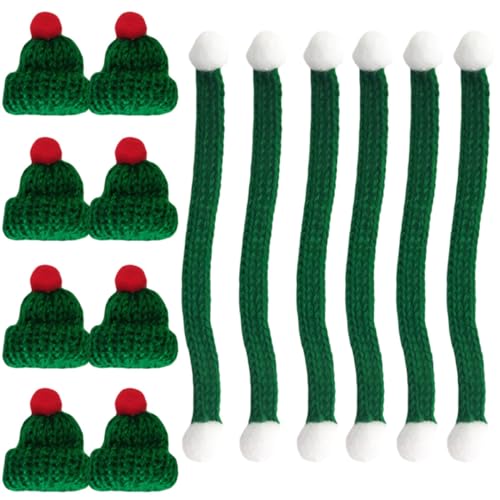 GALPADA 20 Stück Teiliges Mini Strick-weihnachtsmützen und Grüne Schals Handgefertigte Deko für DIY Weihnachtsbastelei Langlebige Mini-Hut Deko für Puppen Festliche Bastelaccessoires für GALPADA 20 Stück Teiliges Mini Strick-weihnachtsmützen und Grüne Schals Handgefertigte Deko für DIY Weihnachtsbastelei Langlebige Mini-Hut Deko für Puppen Festliche Bastelaccessoires für von GALPADA