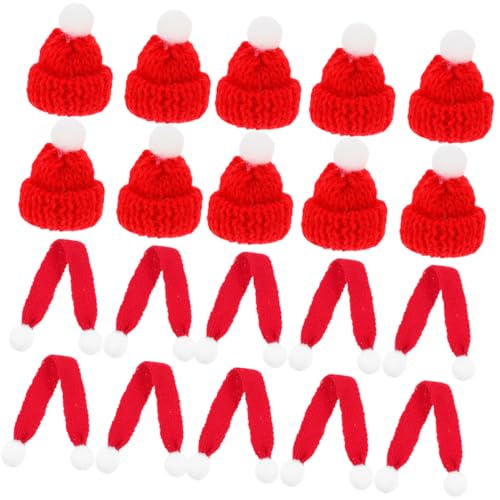 GALPADA 20 Stück Teiliges Strickmützen und Weihnachts Schals Handgefertigte Miniatur Accessoires für Flaschen und Becherdeko Vielseitige Weihnachtsdeko Figuren für Party und DIY GALPADA 20 Stück Teiliges Strickmützen und Weihnachts Schals Handgefertigte Miniatur Accessoires für Flaschen und Becherdeko Vielseitige Weihnachtsdeko Figuren für Party und DIY von GALPADA